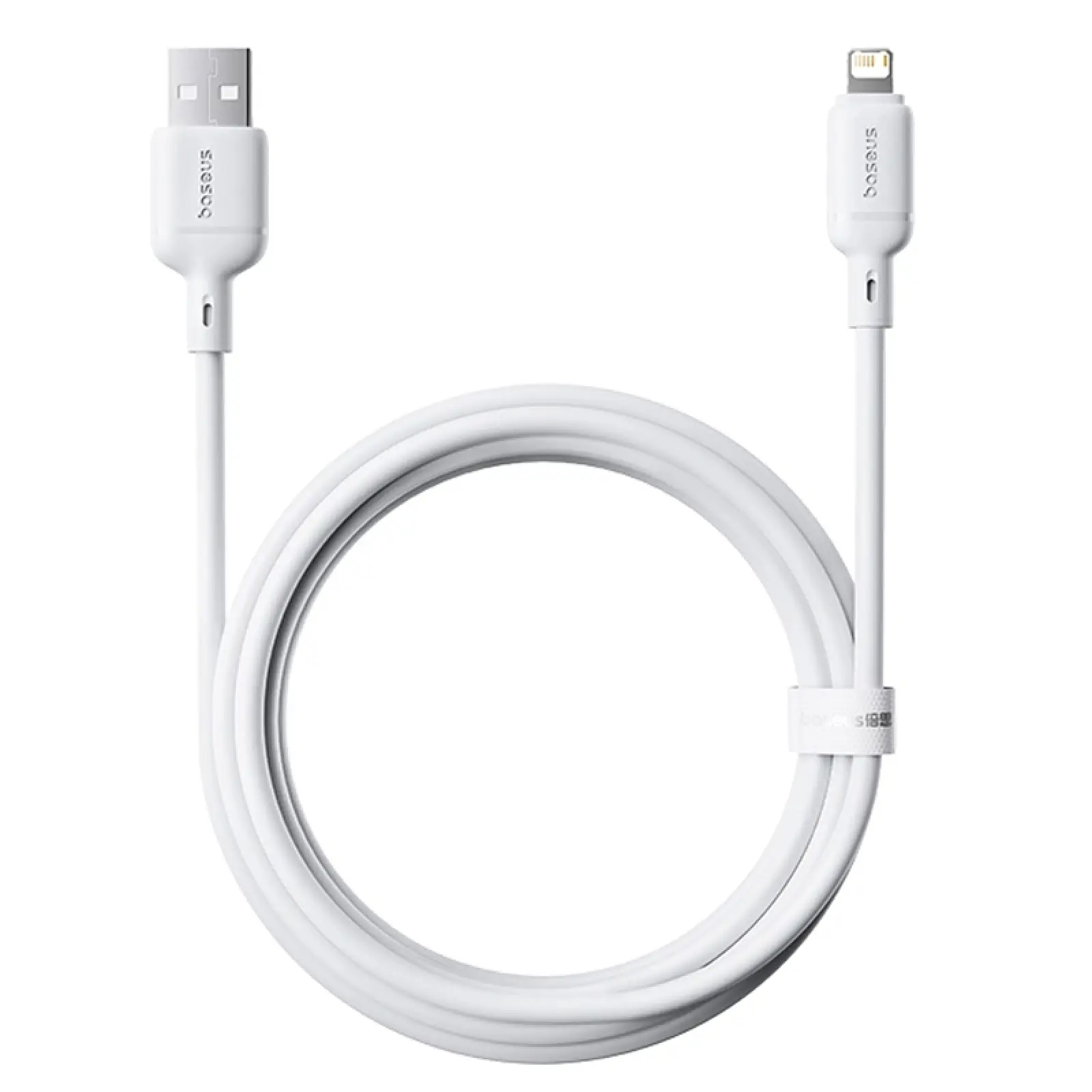 Дата кабель Baseus Silky Series OS Fast Charging USB to Lightning 2.4A (2m) (P1037770), Moon White 1, купить оптом с доставкой