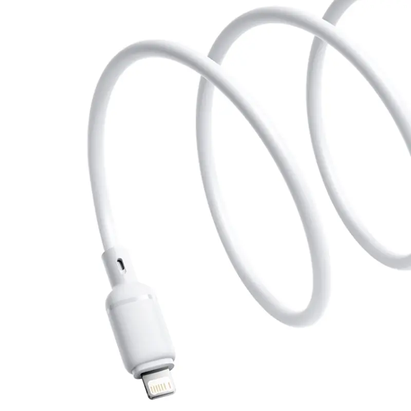 Дата кабель Baseus Silky Series OS Fast Charging USB to Lightning 2.4A (2m) (P1037770), Moon White 2, купить оптом с доставкой