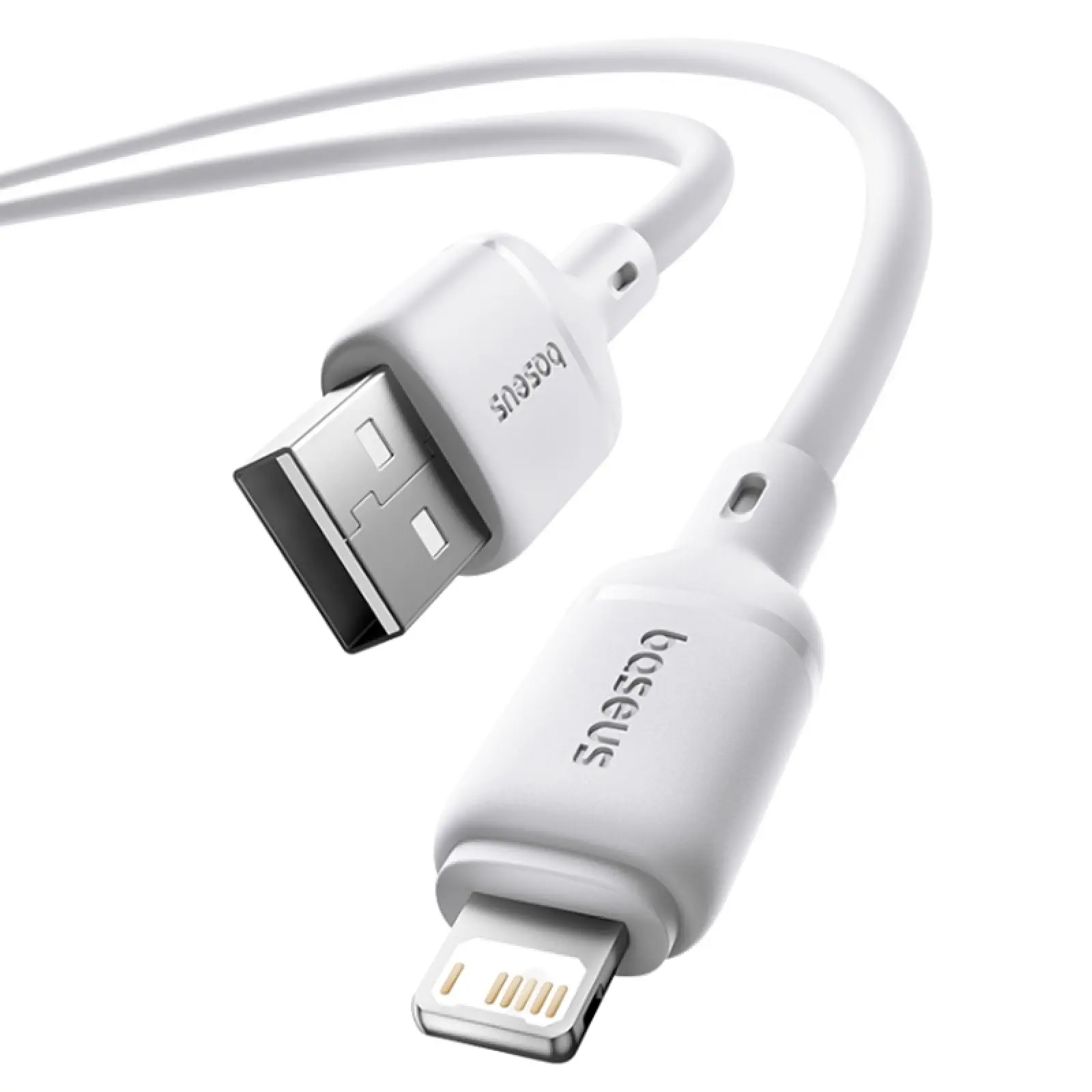 Дата кабель Baseus Silky Series OS Fast Charging USB to Lightning 2.4A (2m) (P1037770), Moon White 3, купить оптом с доставкой