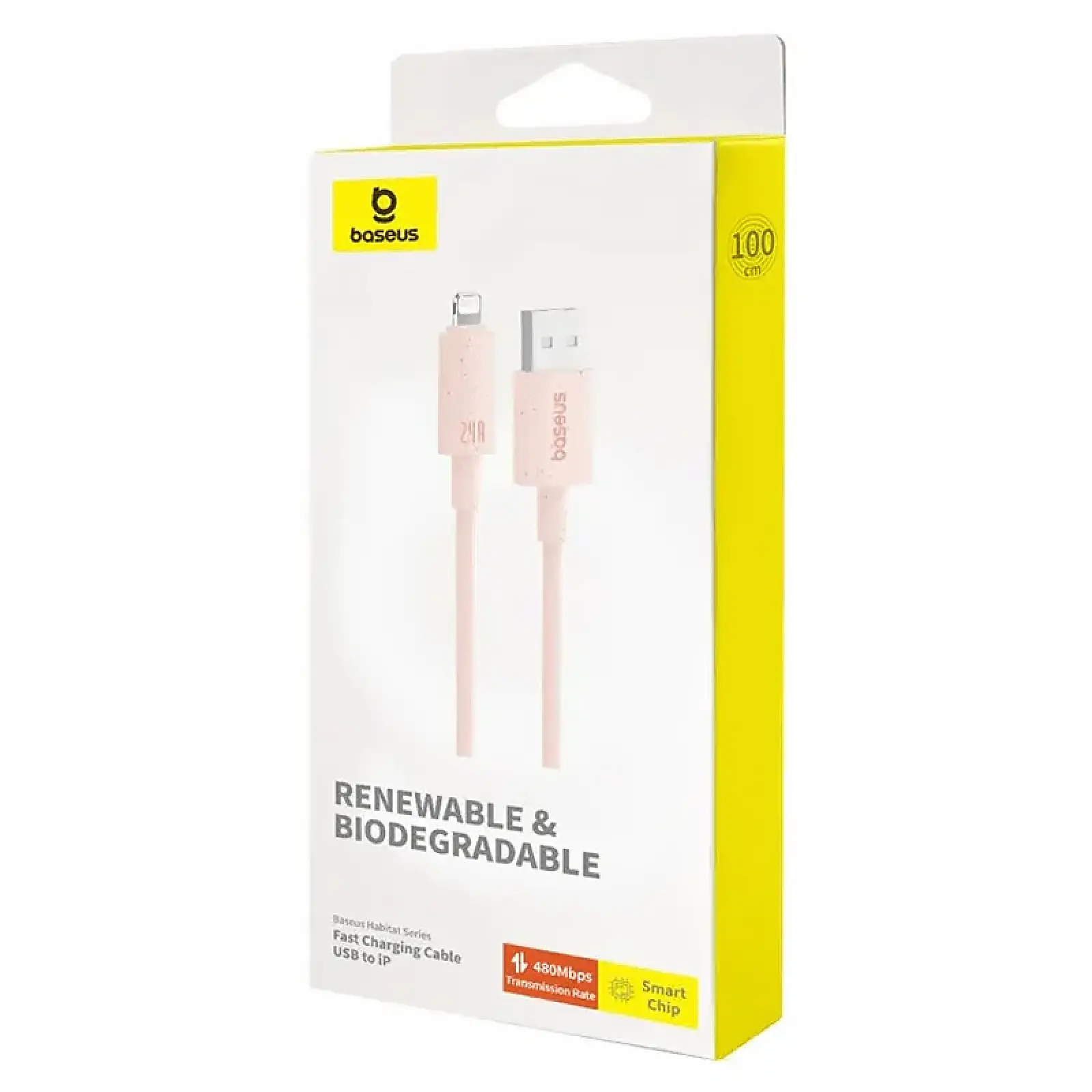 Дата кабель Baseus Habitat Series Fast Charging USB to Lightning 2.4A (2m) (P10360200), Wheat Pink 1, купить оптом с доставкой
