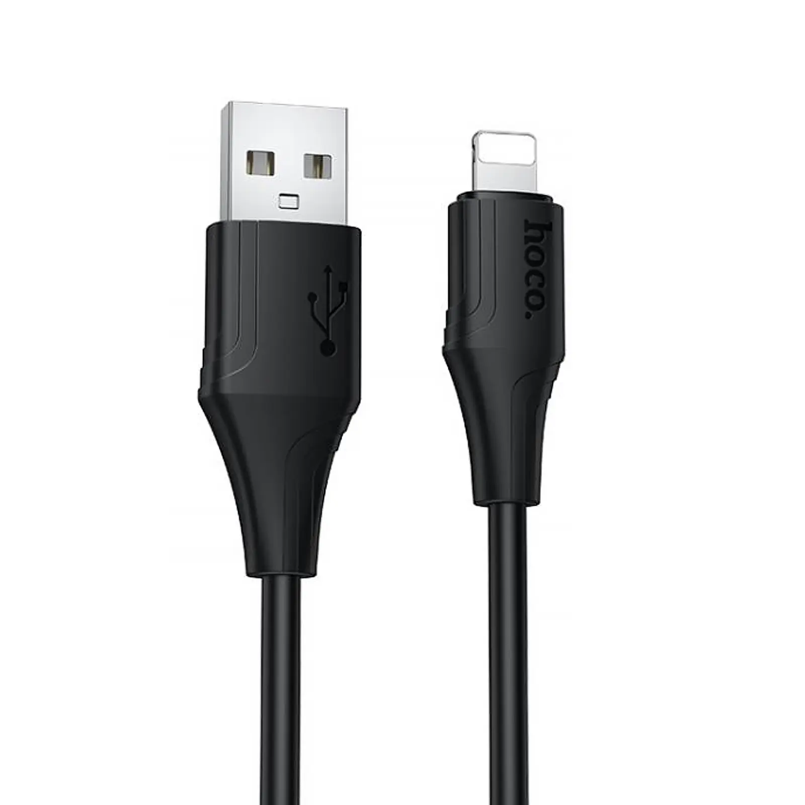 Дата кабель Hoco X124 Bien silicone USB to Lightning 2.4A (1m), Black, купить оптом с доставкой
