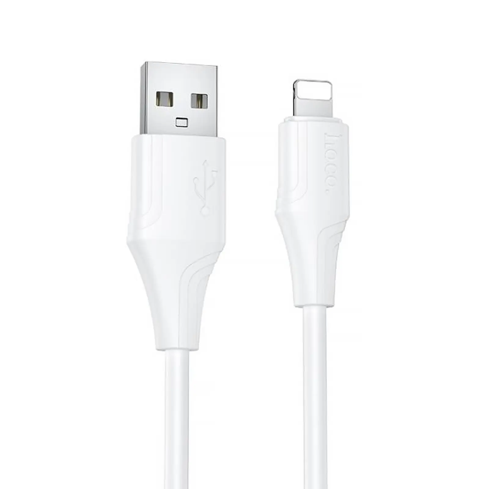 Дата кабель Hoco X124 Bien silicone USB to Lightning 2.4A (1m), White, купить оптом с доставкой