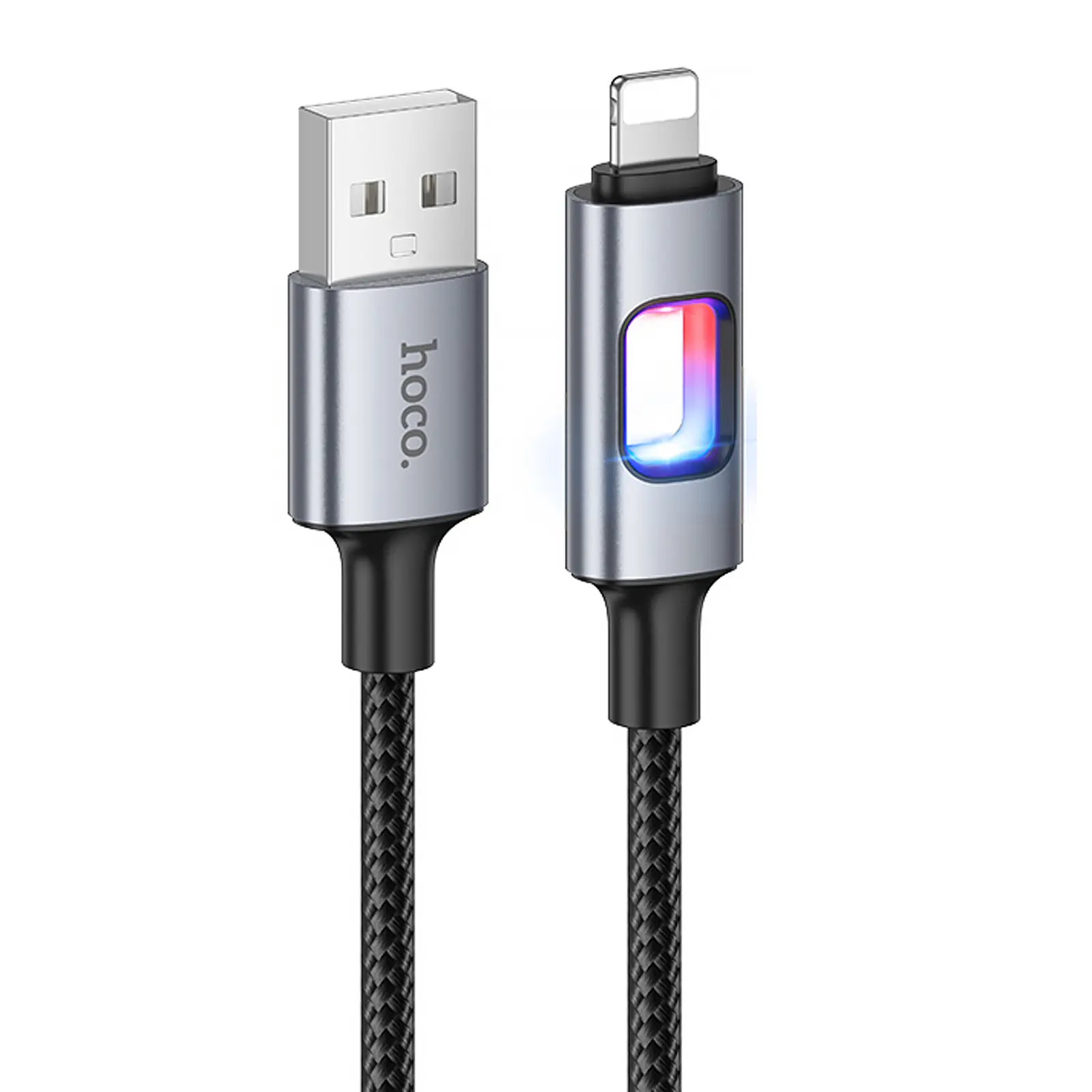 Дата кабель Hoco U144 New USB to Lightning 2.4A (1.2m), Black, купити оптом з доставкою