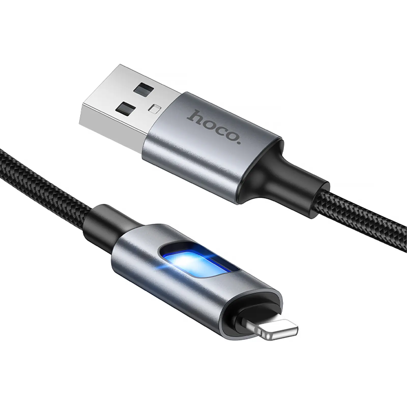Дата кабель Hoco U144 New USB to Lightning 2.4A (1.2m), Black 3, купити оптом з доставкою