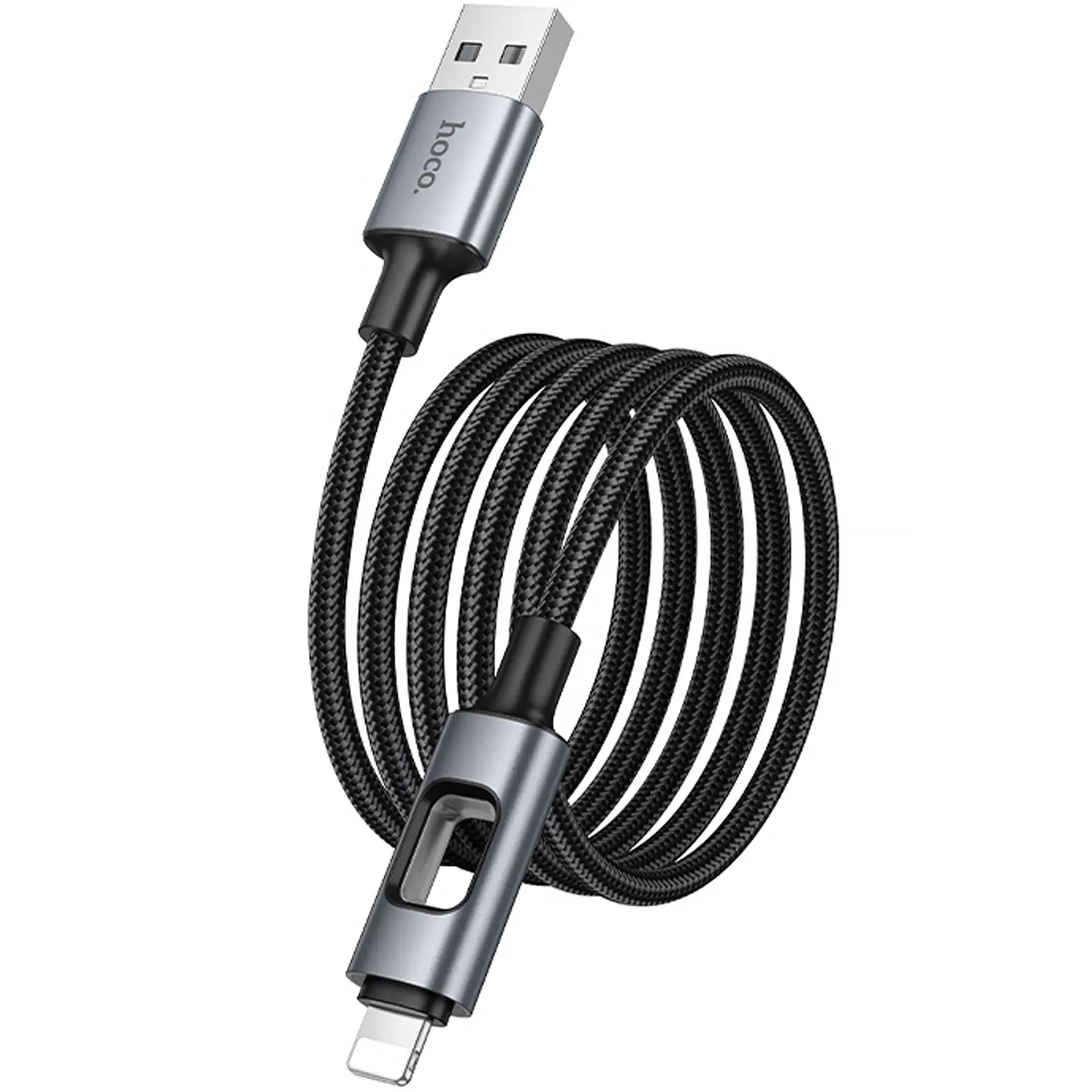 Дата кабель Hoco U144 New USB to Lightning 2.4A (1.2m), Black 4, купити оптом з доставкою