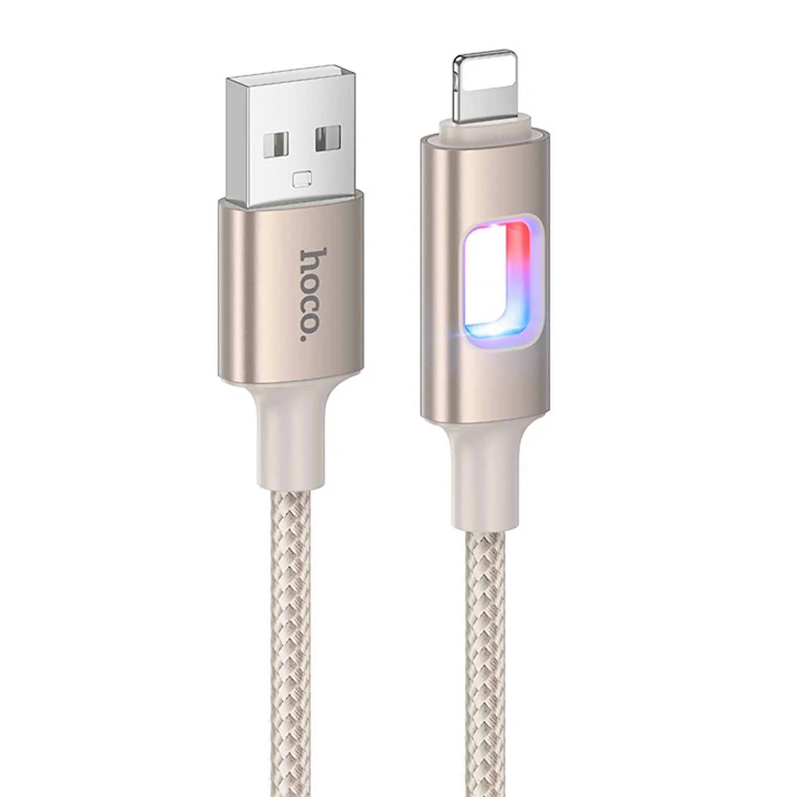 Дата кабель Hoco U144 New USB to Lightning 2.4A (1.2m), Gold, купити оптом з доставкою