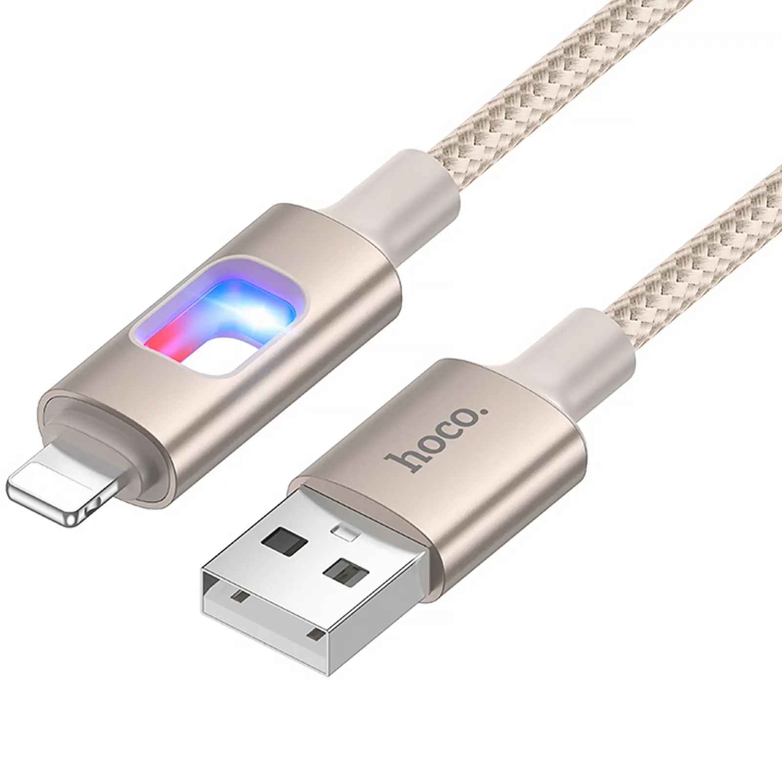Дата кабель Hoco U144 New USB to Lightning 2.4A (1.2m), Gold 1, купити оптом з доставкою