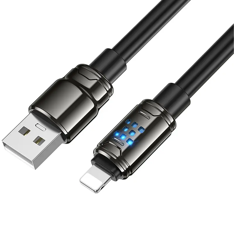 Дата кабель Hoco U143 Joy USB to Lightning 2.4A (1.2m), Black 3, купити оптом з доставкою