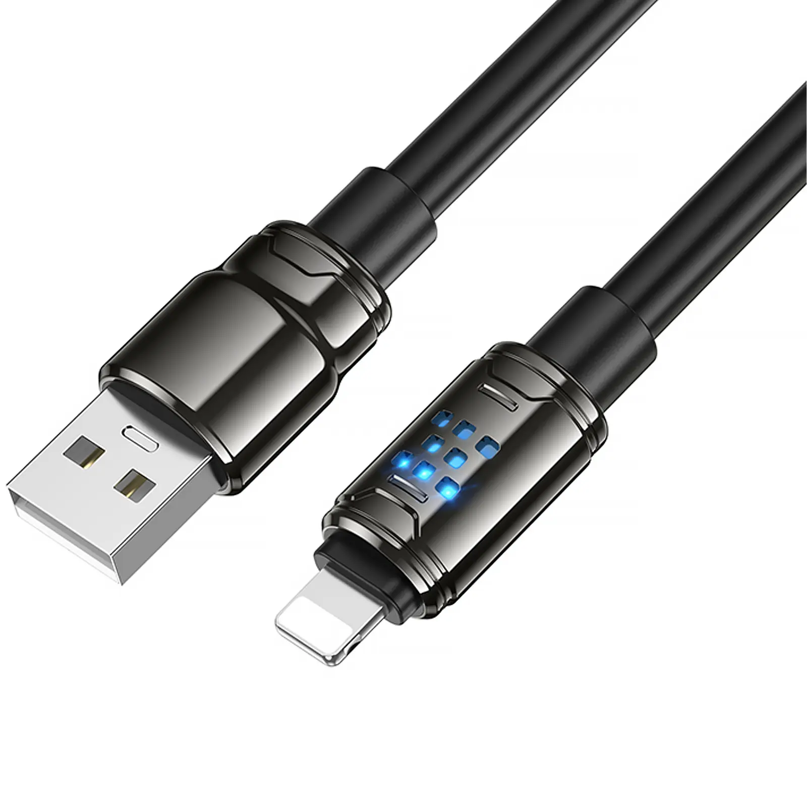 Дата кабель Hoco U143 Joy USB to Lightning 2.4A (1.2m), Black 3, купити оптом з доставкою