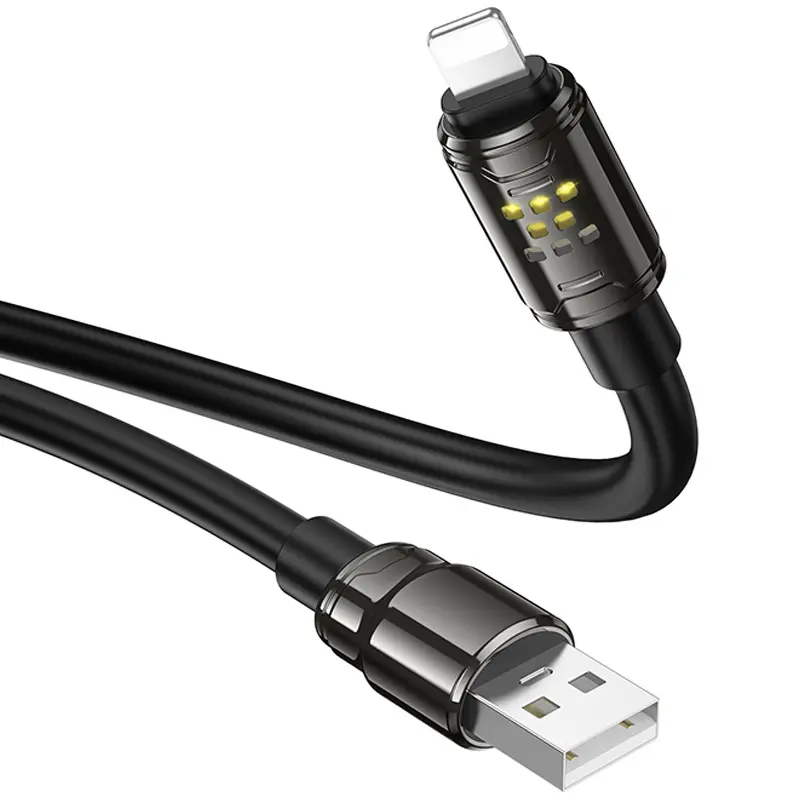 Дата кабель Hoco U143 Joy USB to Lightning 2.4A (1.2m), Black 4, купити оптом з доставкою