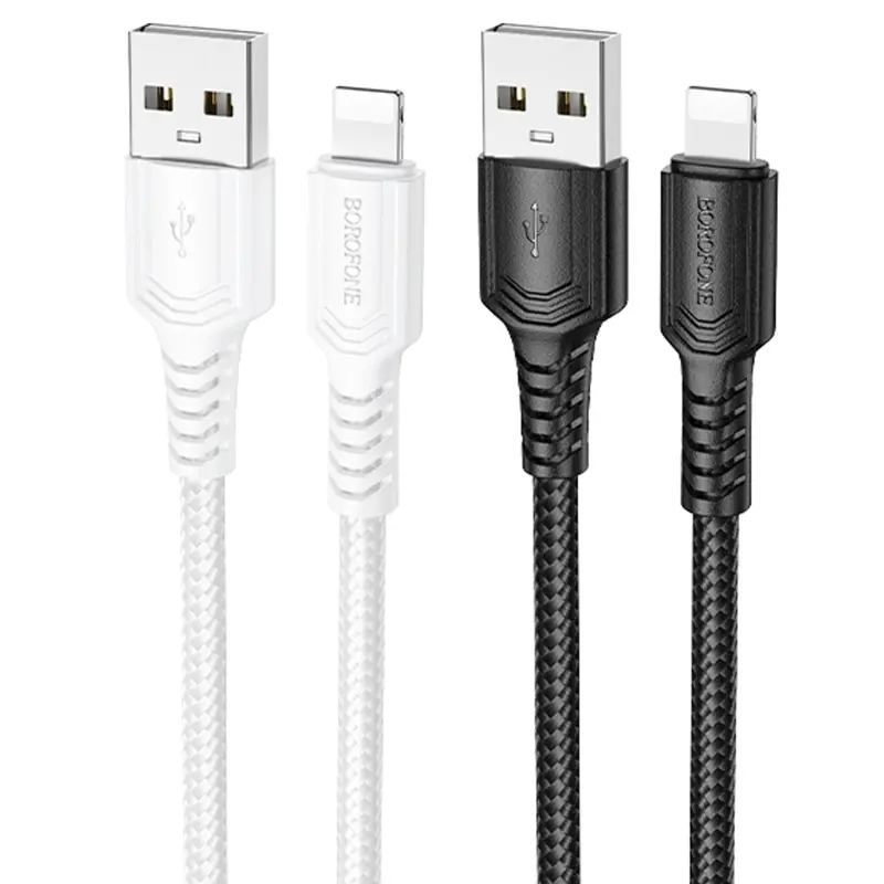 Дата кабель Borofone BX116 Certain USB to Lightning 2.4A (1m), купити оптом з доставкою