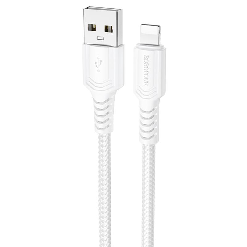 Дата кабель Borofone BX116 Certain USB to Lightning 2.4A (1m) на малюнкі №1