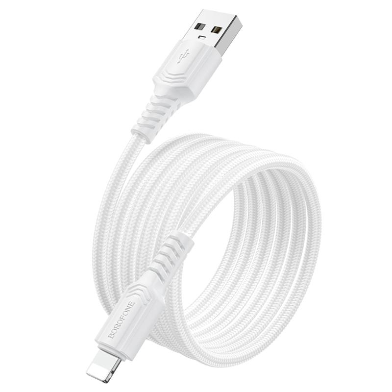 Дата кабель Borofone BX116 Certain USB to Lightning 2.4A (1m) на малюнкі №3