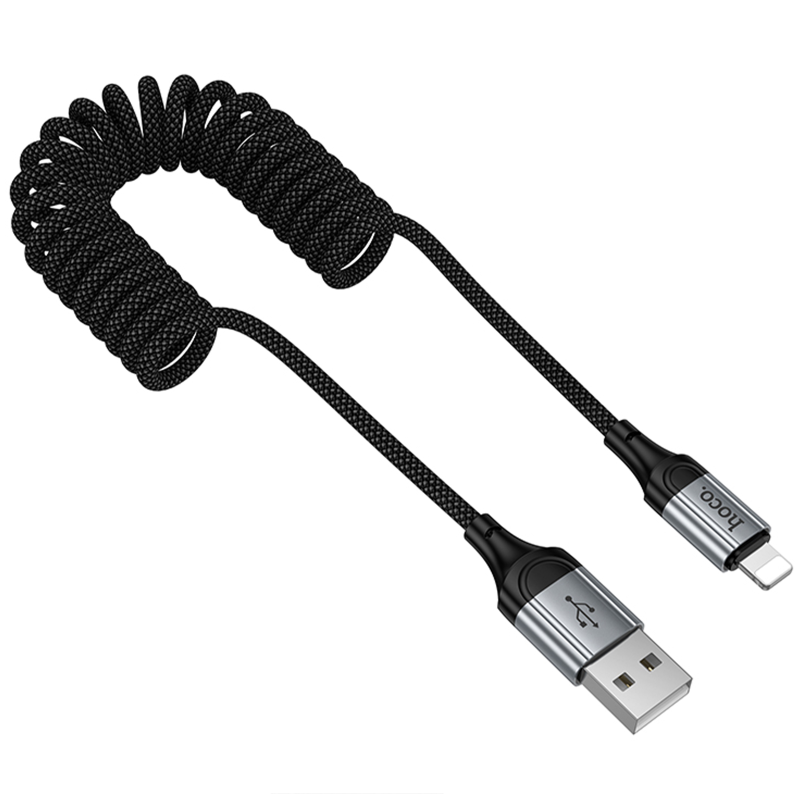 Дата кабель Hoco X121 Nuevo USB to Lightning 2.4A (1.5m), Black 2, купить оптом с доставкой