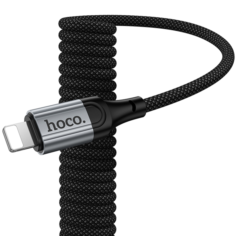 Дата кабель Hoco X121 Nuevo USB to Lightning 2.4A (1.5m), Black 3, купить оптом с доставкой