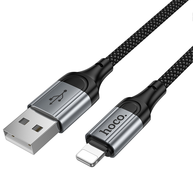 Дата кабель Hoco X121 Nuevo USB to Lightning 2.4A (1.5m), Black 4, купить оптом с доставкой