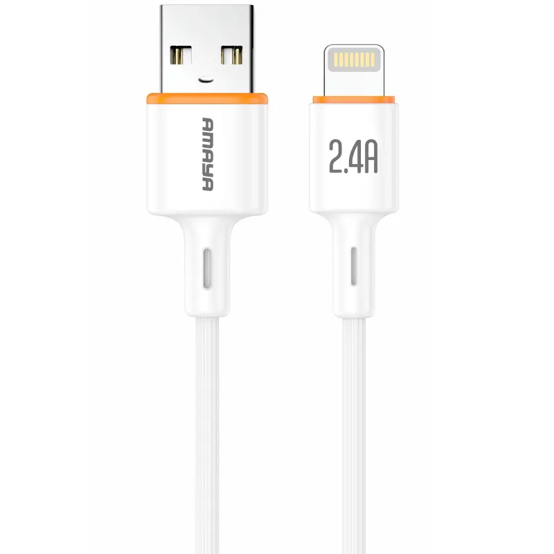 Дата кабель Amaya L66 USB to Lightning 2.4A (1m), White, купити оптом з доставкою