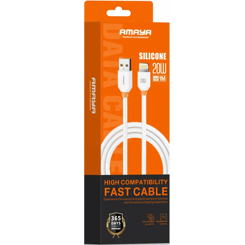 Дата кабель Amaya L09 USB to Lightning 3A (1m), White 1, купити оптом з доставкою