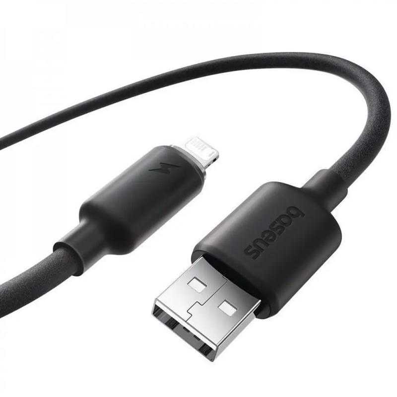 Дата кабель Baseus Foamed Silicone USB to Lightning 2.4A (1m) (E04269) на картинке №3