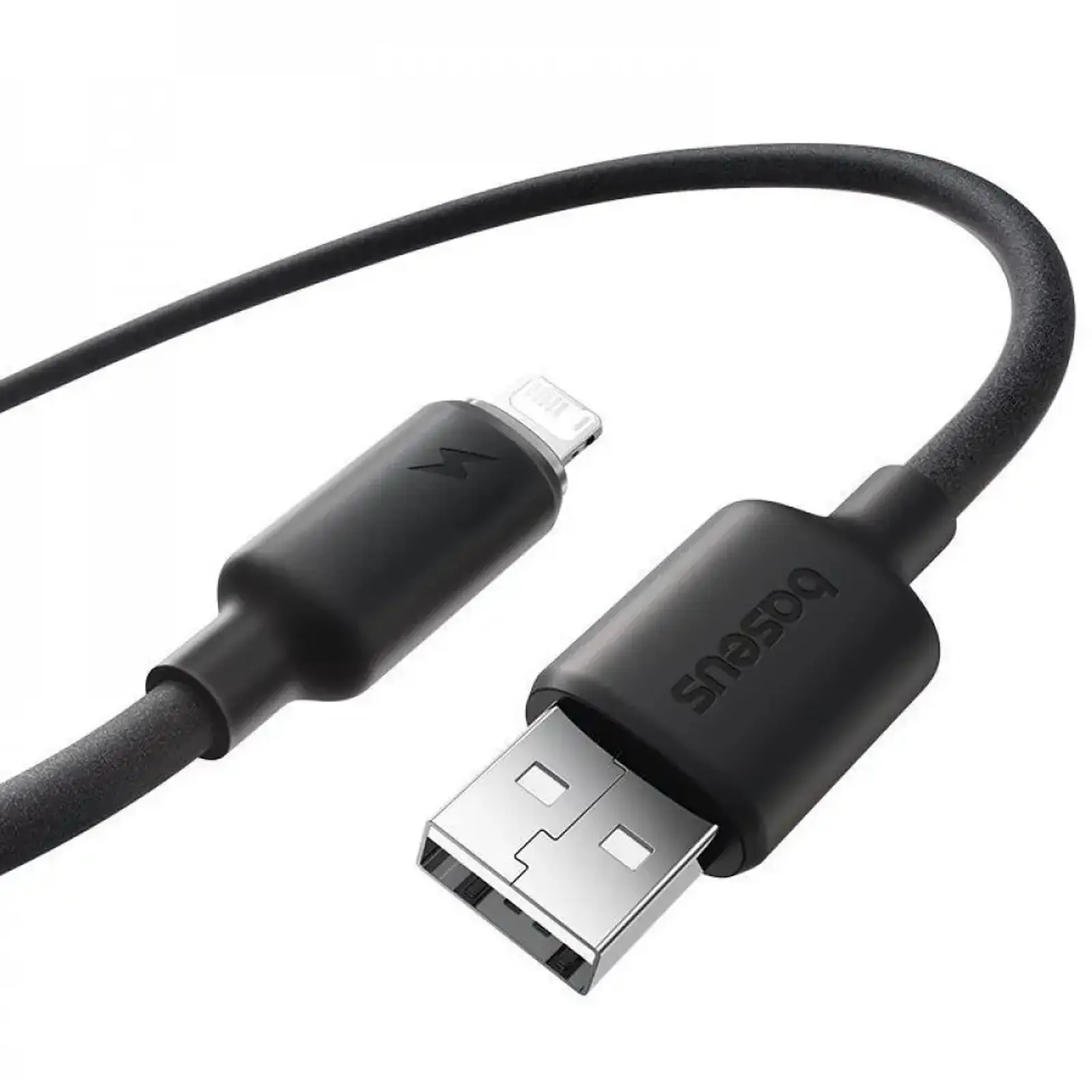 Дата кабель Baseus Foamed Silicone USB to Lightning 2.4A (1m) (E04269), Cosmic Black 2, купити оптом з доставкою