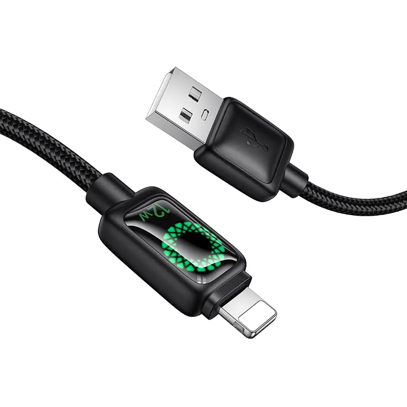 Дата кабель Hoco U146 Mundo USB to Lightning 12W (1.2m), Black 2, купить оптом с доставкой