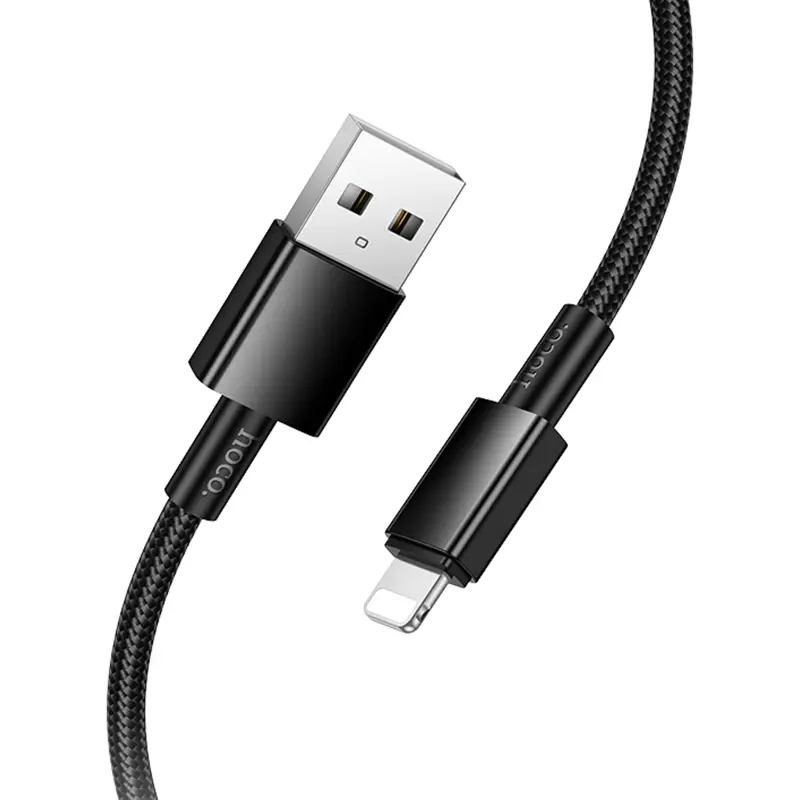 Дата кабель Hoco X119 Energy USB to Lightning 2.4A (1m), Black 2, купить оптом с доставкой