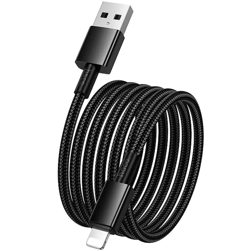 Дата кабель Hoco X119 Energy USB to Lightning 2.4A (1m), Black 4, купить оптом с доставкой