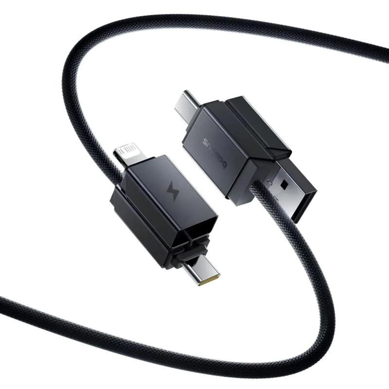 Дата кабель Baseus Versatile Two-for-Two USB/Type-C to Type-C/Lightning 60W (1m) (CB000162) на картинке №2