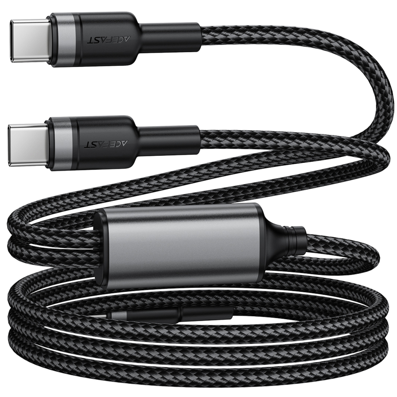 Дата кабель Acefast C22-02 2in1 Type-C to Type-C/Type-C 100W (1.2m) на малюнкі №3