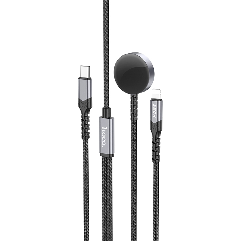 Дата кабель Hoco CW54 2in1 Type-C to iWatch/Lightning 2.5W (1.2m), купить оптом с доставкой