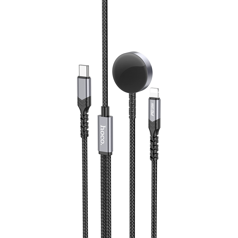 Дата кабель Hoco CW54 2in1 Type-C to iWatch/Lightning 2.5W (1.2m) на малюнкі №1