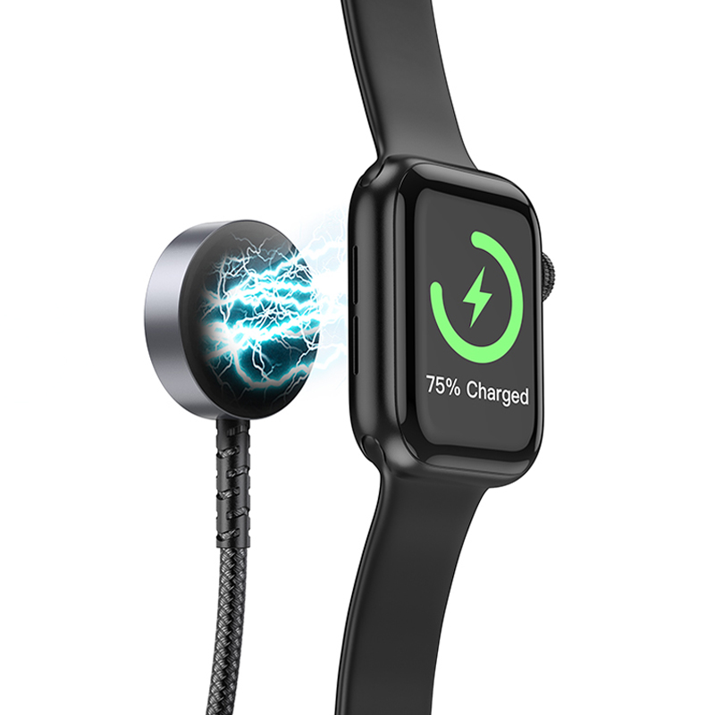 Дата кабель Hoco CW54 2in1 Type-C to iWatch/Lightning 2.5W (1.2m), Black 3, купить оптом с доставкой