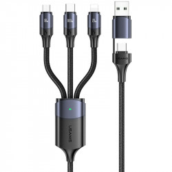 Уцінка Дата кабель Usams US-SJ511 U71 All in One Aluminum Alloy USB + Type-C to 3in1 100W (1.2m)