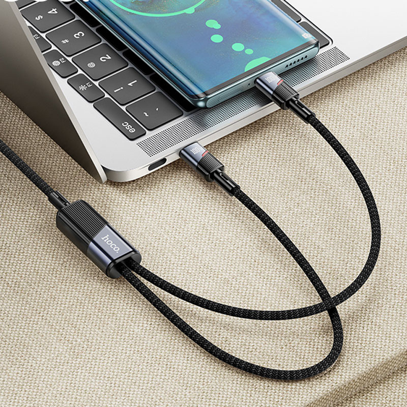 Дата кабель Hoco U139 Type-C to Type-C/Type-C 100W (1.2m) на малюнкі №4