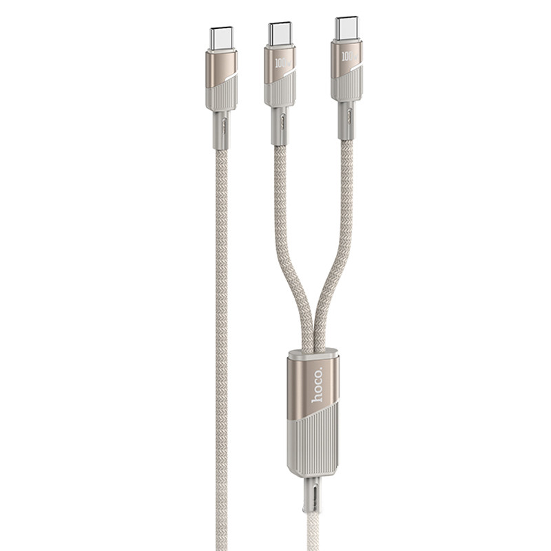Дата кабель Hoco U139 Type-C to Type-C/Type-C 100W (1.2m) на картинке №1