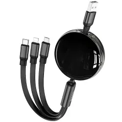 Дата кабель Hoco X78 Easy pull storage 3in1 (1m)