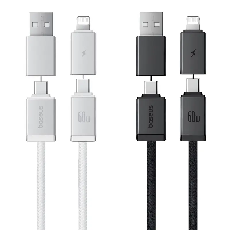 Дата кабель Baseus Versatile Two-for-Two USB/Type-C to Type-C/Lightning 60W (2m) (P10383000), купить оптом с доставкой