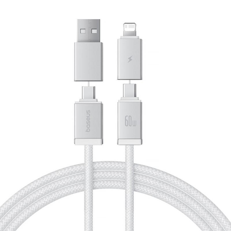 Дата кабель Baseus Versatile Two-for-Two USB/Type-C to Type-C/Lightning 60W (2m) (P10383000) на малюнкі №1
