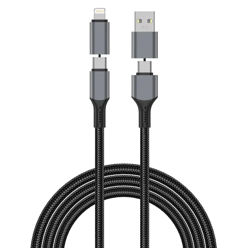 Дата кабель WIWU C085 Raptor Pro 4in1 Type-C to USB/Type-C to Lightning 240W (1.2m), купить оптом с доставкой