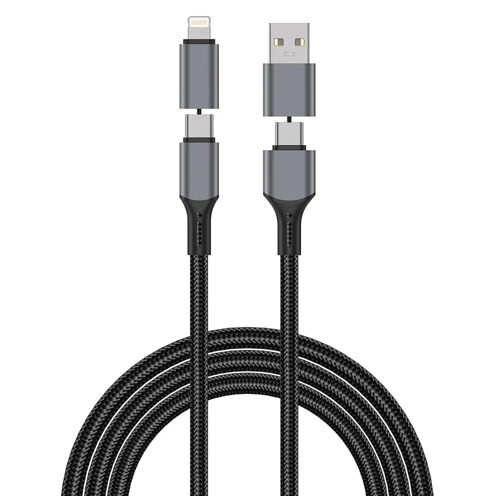 Дата кабель WIWU C085 Raptor Pro 4in1 Type-C to USB/Type-C to Lightning 240W (1.2m), купить оптом с доставкой