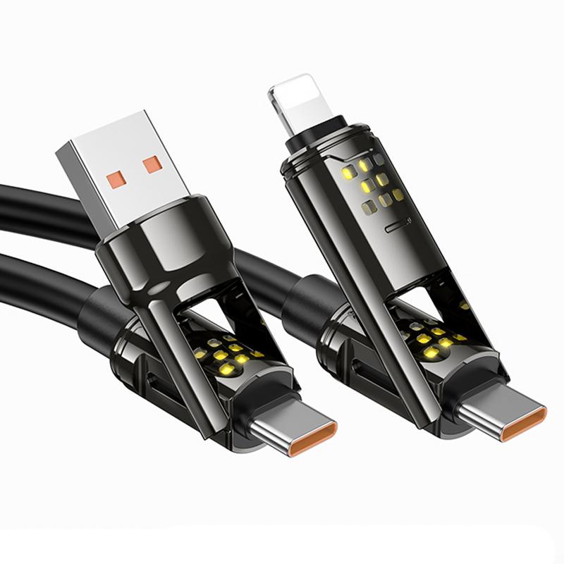 Дата кабель Hoco U143 Joy 4in1 USB to Lightning/Type-C to Type-C 240W (1.2m) на малюнкі №5