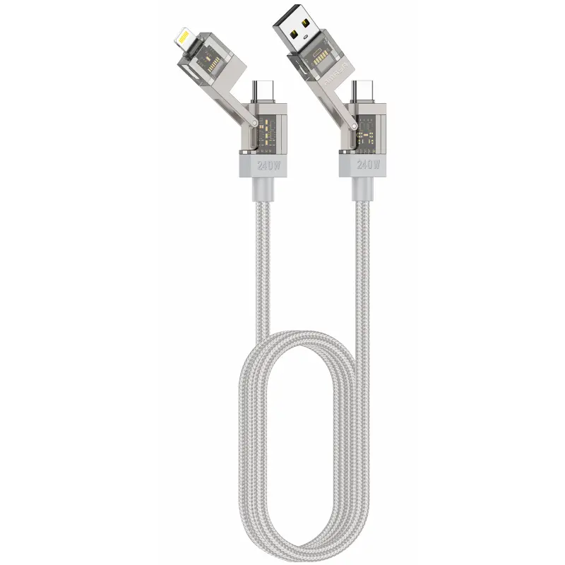 Дата кабель Amaya ACD-390 4in1 Type-C to Lightning/Type-C to USB 240W (1m), купить оптом с доставкой
