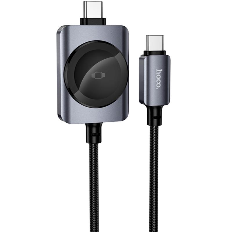 Дата кабель Hoco CW66 2in1 Type-C to iWatch/Type-C PD100W (1.2m) на картинке №1