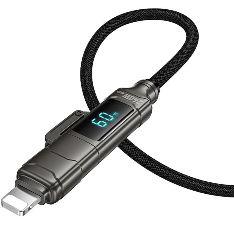 Дата кабель Hoco U152 Fortune 4in1 Type-C to Lightning/Type-C to USB 240W (1.2m) на малюнкі №3