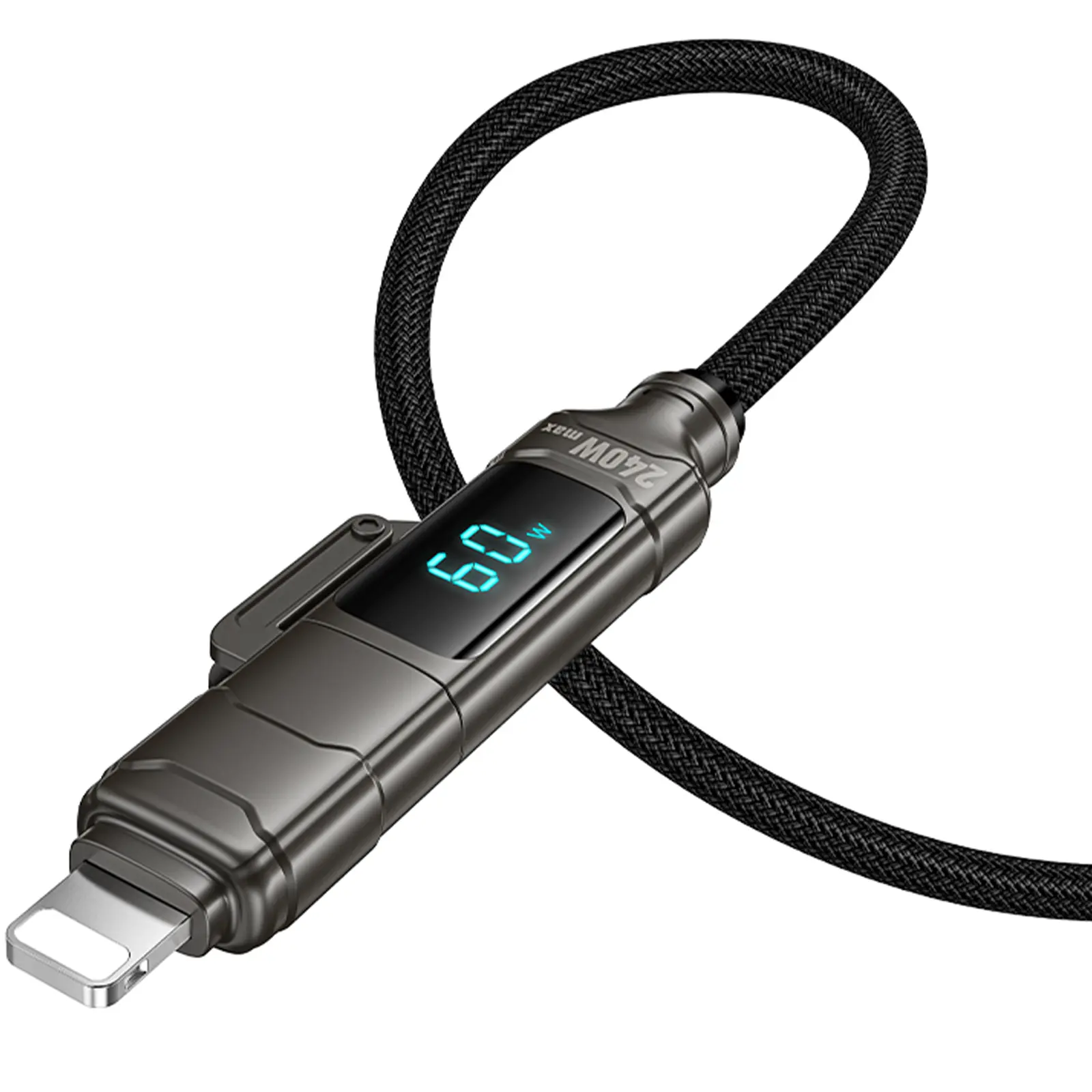 Дата кабель Hoco U152 Fortune 4in1 Type-C to Lightning/Type-C to USB 240W (1.2m), Black 2, купить оптом с доставкой