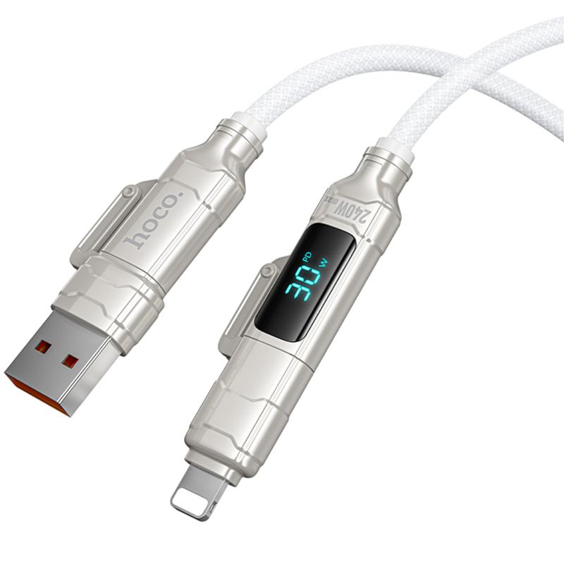 Дата кабель Hoco U152 Fortune 4in1 Type-C to Lightning/Type-C to USB 240W (1.2m) на картинке №4
