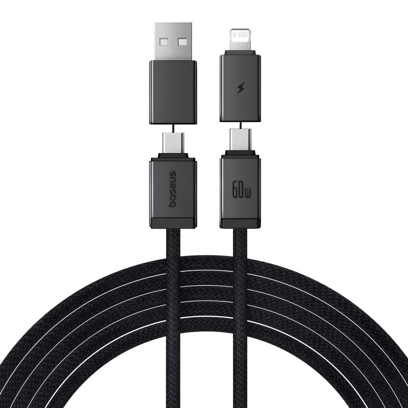 Дата кабель Baseus Versatile Two-for-Two USB/Type-C to Type-C/Lightning 60W (2m) (P10383000) на малюнкі №1