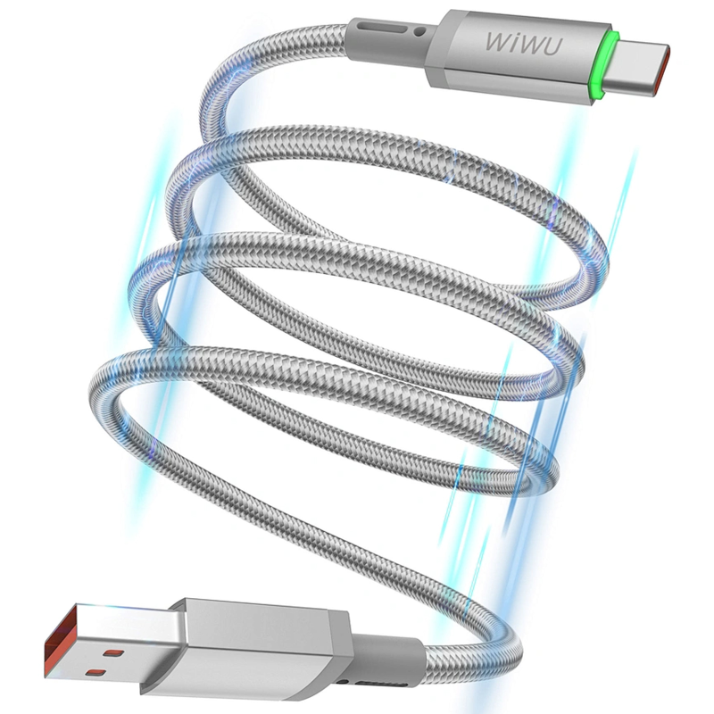 Дата кабель WIWU C082 Maglink USB to Type-C 60W (1m), Grey 3, купити оптом з доставкою