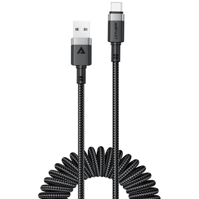Дата кабель Acefast C14-04 USB to Type-C 3A (1.2m), Black, купити оптом з доставкою