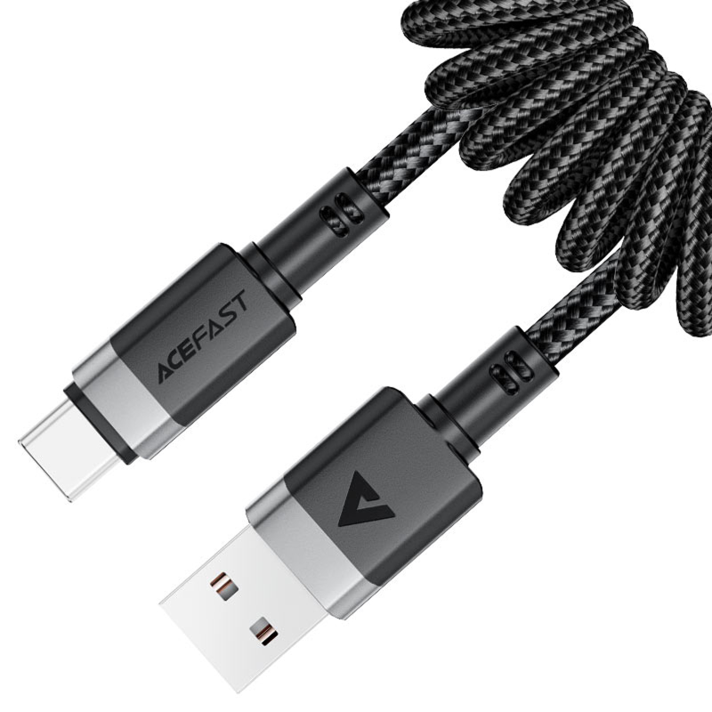 Дата кабель Acefast C14-04 USB to Type-C 3A (1.2m), Black 1, купити оптом з доставкою